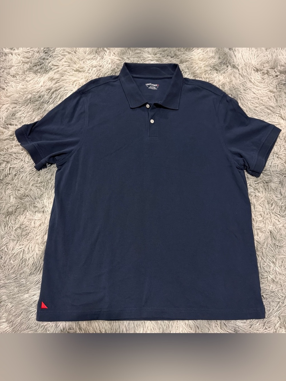 Untuckit Polo Shirt Mens XL Blue 100% Cotton Short Sleeve Casual Knit Top